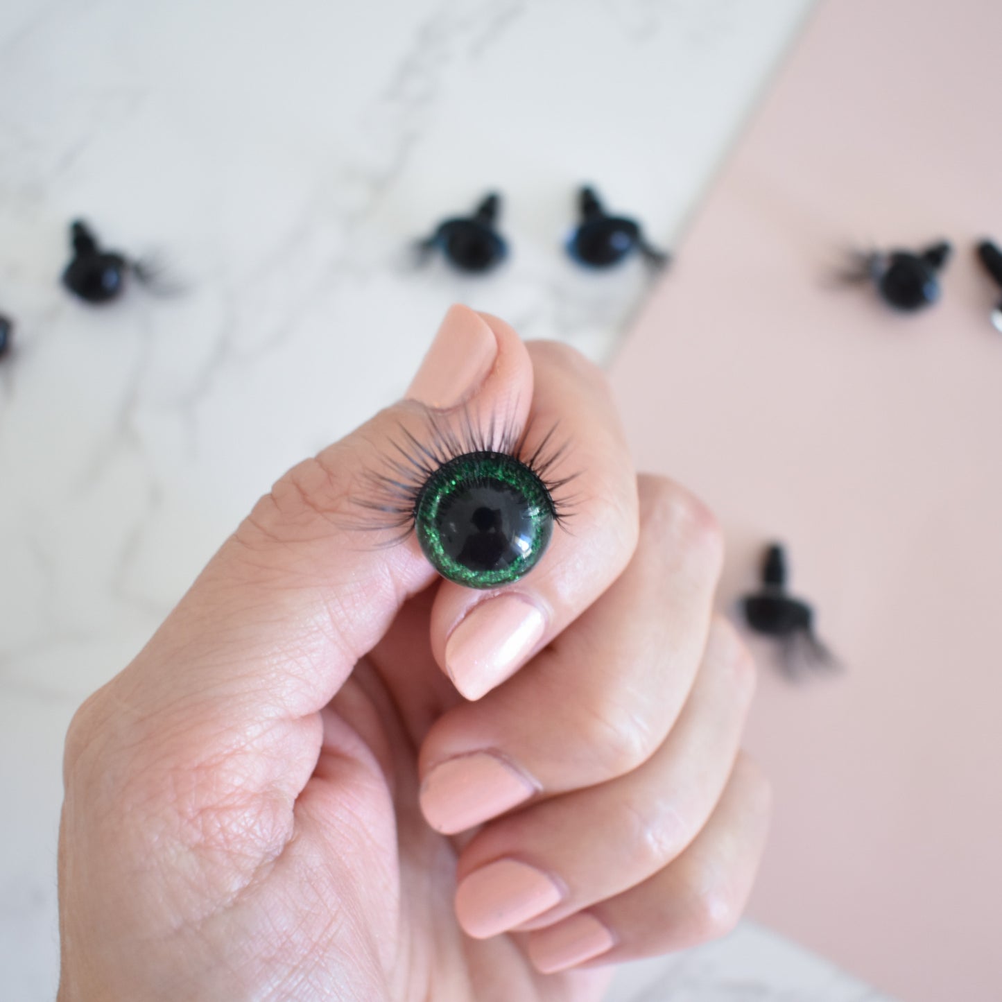 Glitter Eyelash Safety Eyes