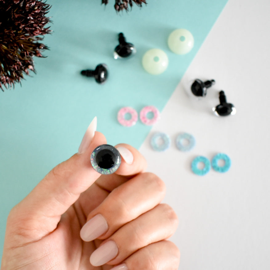 Glitter safety eyes - 2 pairs