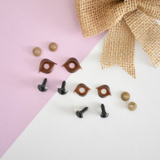 Brown eyelid safety eyes