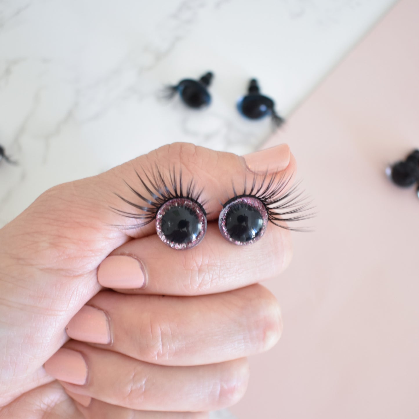Glitter Eyelash Safety Eyes
